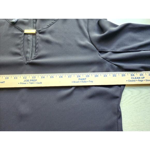 TOP/BLOUSE-INC INT'L CONCEPTS-Black-Sheer-Back Zipper-Open Flowing Sleeves-SZ 16 - Picture 12 of 16